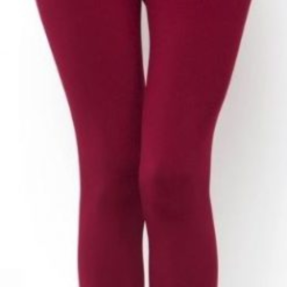 FLEECE LEGGINGS - BLACK OLIVE AND BURGUNDY